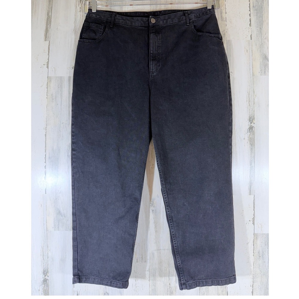 Lucy & Yak Tapered Jeans W40 Tall (40x27.5) Black Wash Organic Cotton High Rise